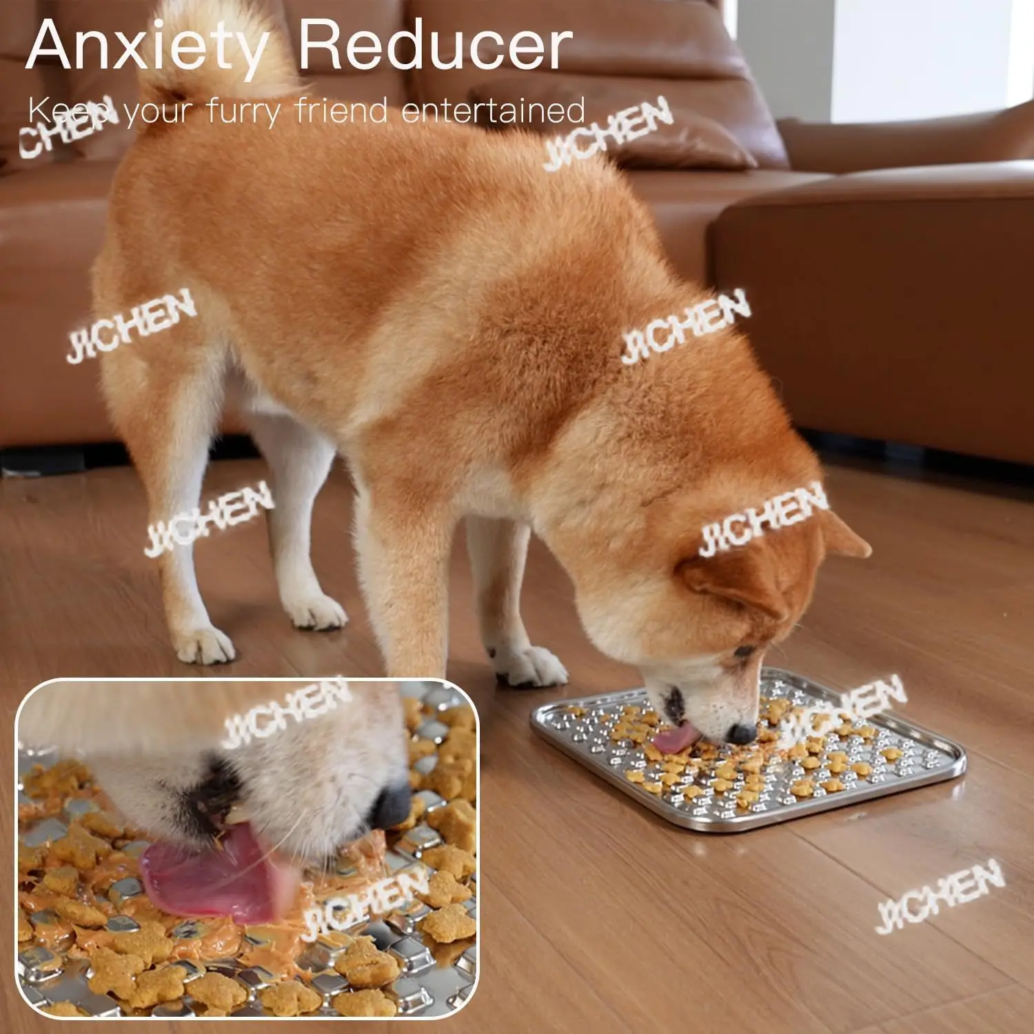 

JC двойная подставка для лизания собак и кошек, тарелка для кормления собак и кошек, тарелка для домашних животных из нержавеющей стали