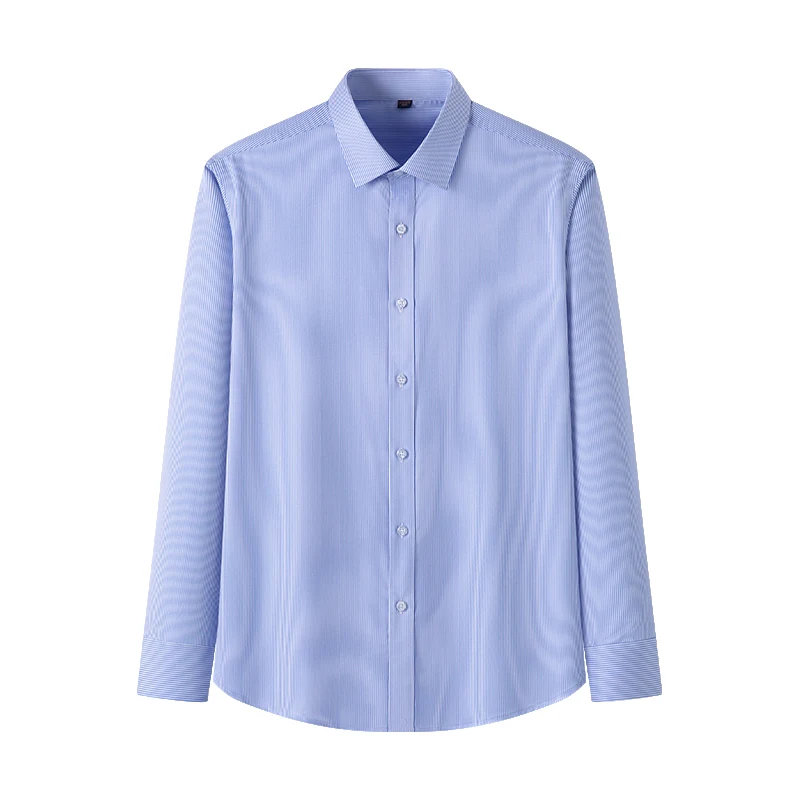 5XL Modal Anti-Wrinkle Casual Men Shirt Long Sleeves Dress Shirts Men Slim Fit Camisa Social Business Blue White Office Shirt
