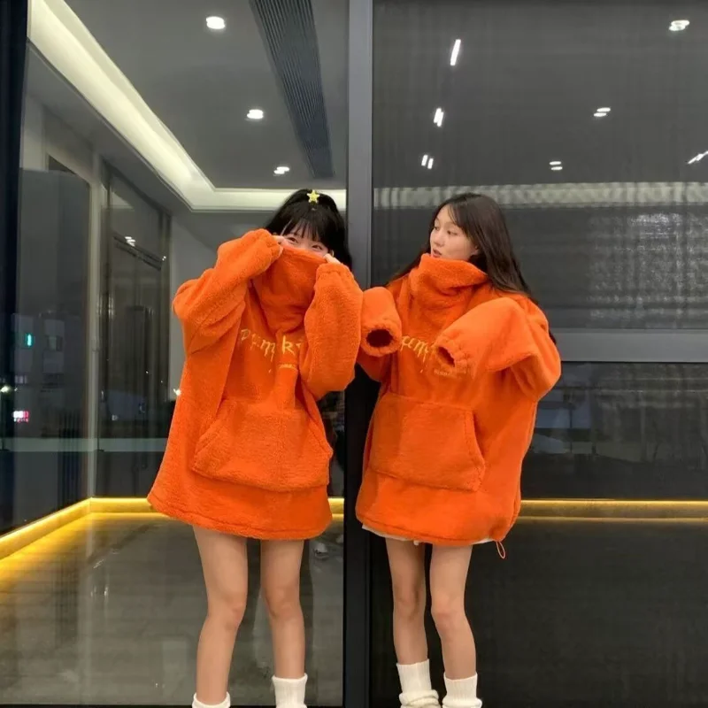 American Halloween Women's Pumpkin Hooded Sweatshirt Autumn and Winter Loose Top
