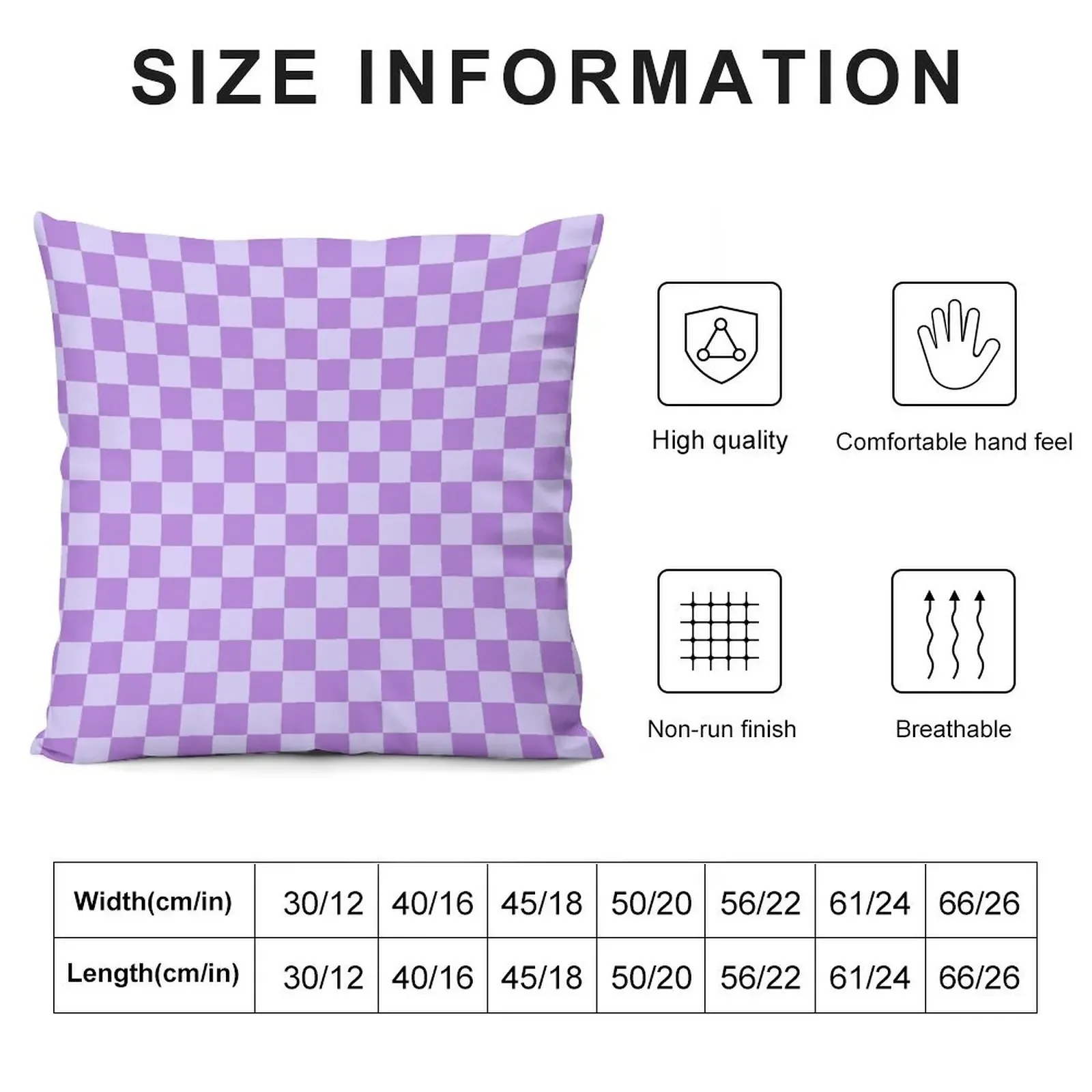 Pale Lavender Violet and Lavender Violet Checkerboard Throw Pillow Christmas Pillow Cases bed pillows pillow