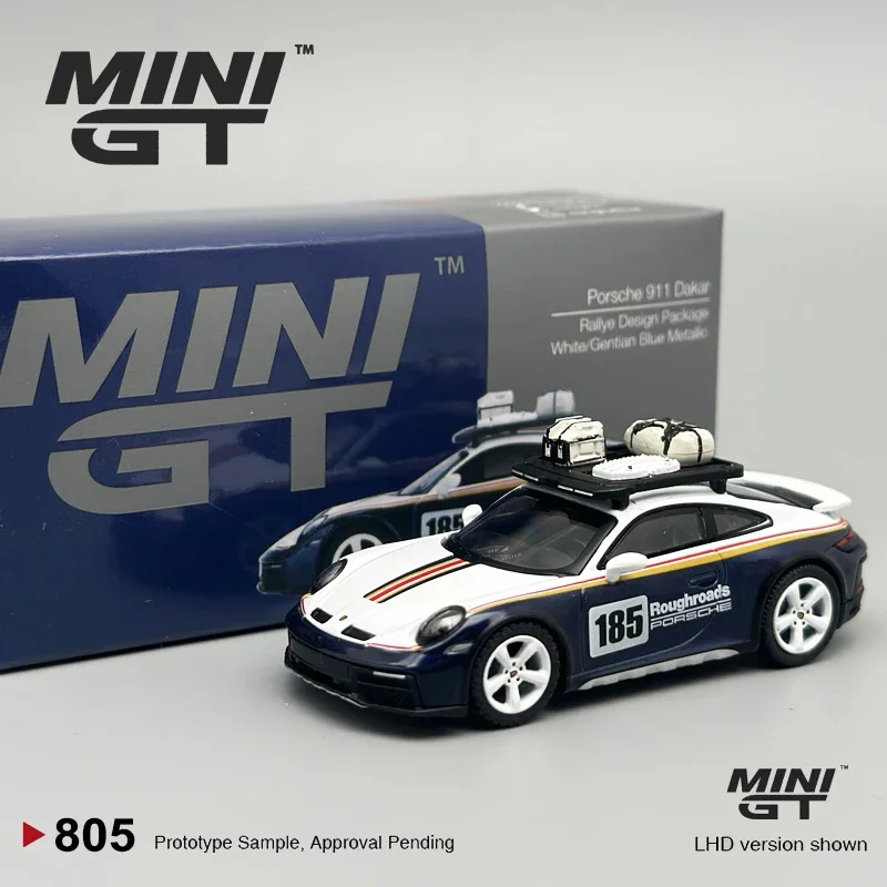 

MINIGT 1:64 Dakar Rallye Design Package White/Gentian Blue Metallic Alloy Car Model 805mini gt