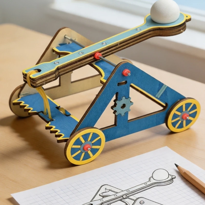 kits-modelo-catapulta-com-paineis-construcao-camadas-braco-lancamento-giratorio-e