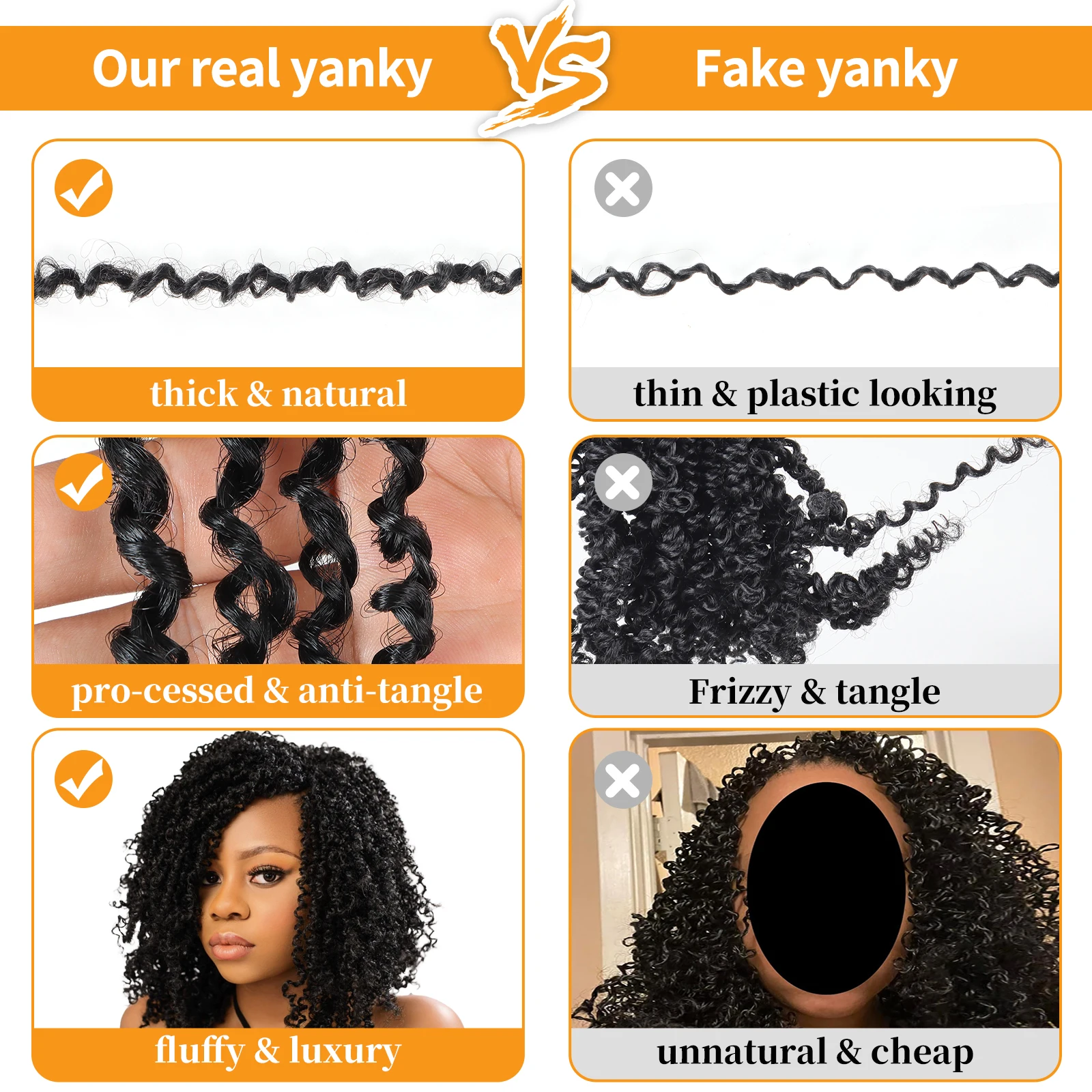 Yanky Twist Crochet Hair Fluffy Spring Mini Twist Passion Twist Ombre Brown Pre-Looped Crochet Braids Braiding Hair image 4