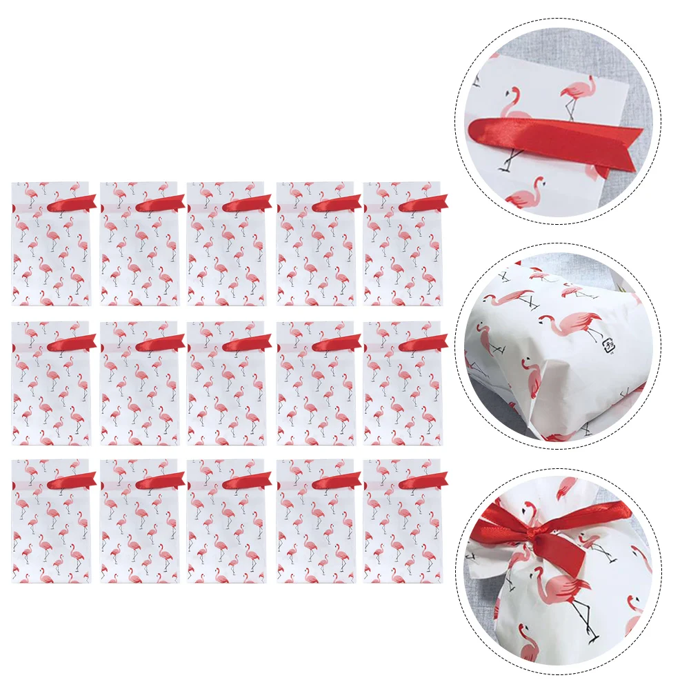 50 Pcs Gift Packing Bag Flamingo Drawstring Snowflake Crisp Easter Candy Basket Bags