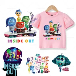 Disney Inside Out 2 Patches Iron On Transfers For Clothes Joy Sadness Cartoon Heat Thermal Transfer For Bags Badge Kid Applique