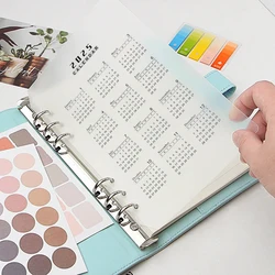 2025 Calendar PP Divider A5 A6 Loose Leaf Notebook Planner Index Sheet Binder Category Planner Inner Clip