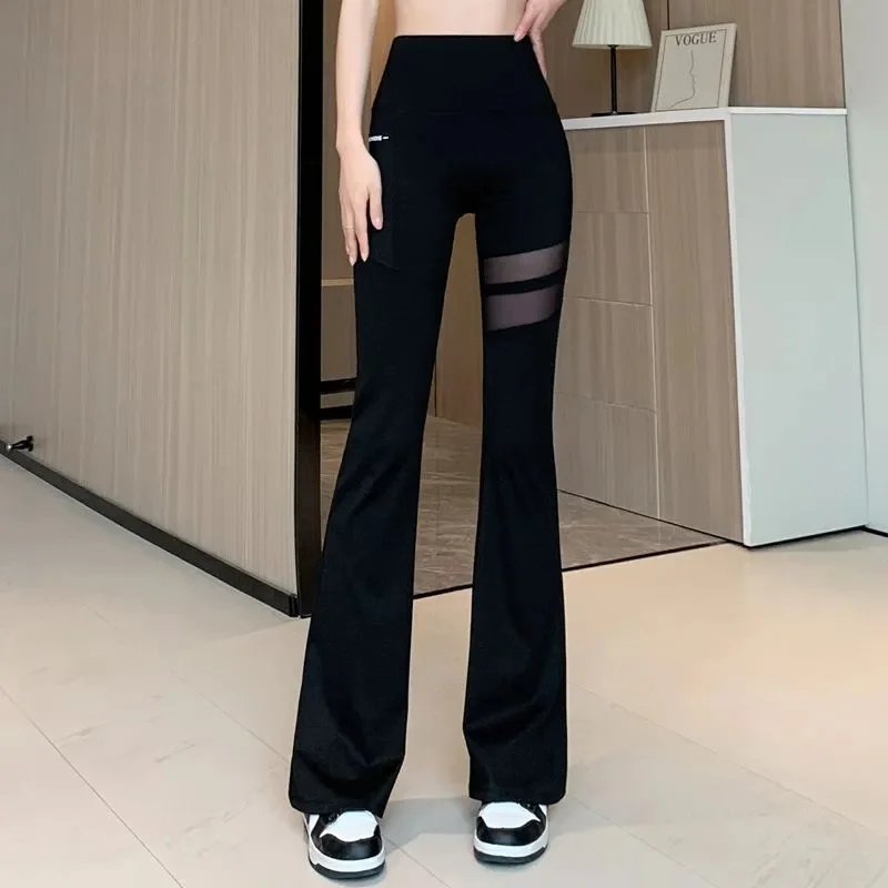 

Single-Pocket Mesh Horn Shark Pants For Women Spring Summer Thin High Waist Abdomen And Buttocks Barbie Wears Micro-Pants