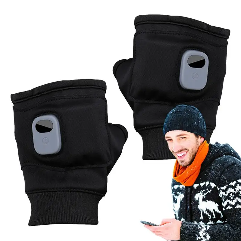 USB Electric Heated Gloves for Women, 2000mAh Battery, 3 Speed Adjustable, Touch Screen Smart Heating Winter Warmer