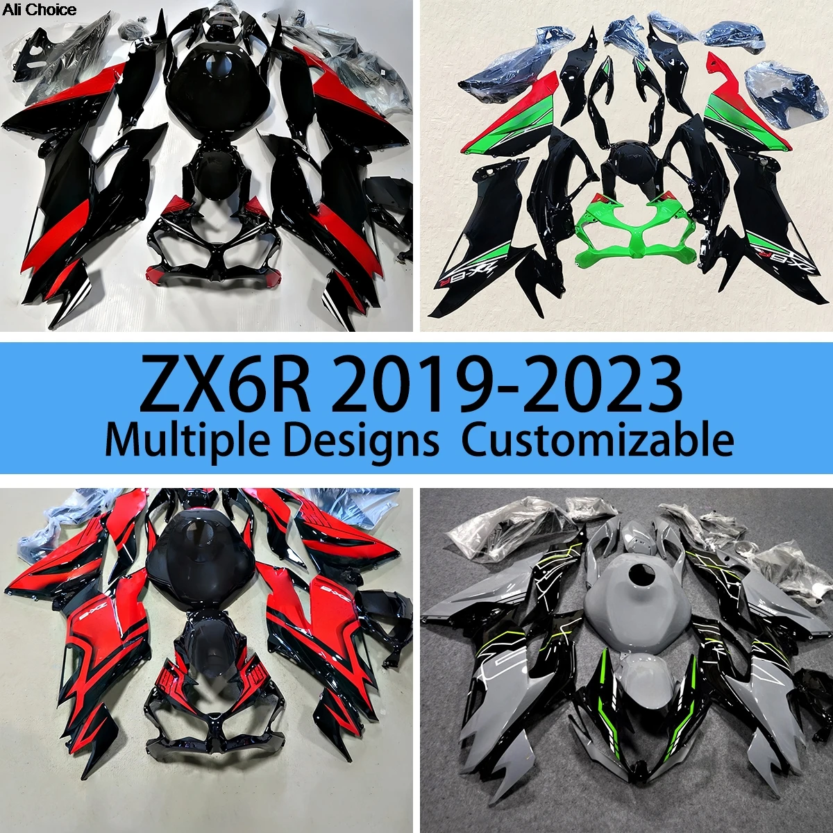 

Подходит для Kawasaki ZX6R 636 2019 2020 2021 2022 2023, высококачественные обтекатели ZX 6R 19 20 21 22 23, комплект обтекателей для мотоцикла