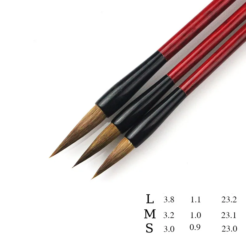 3Pcs Wolf Hair Calligraphy And Painting Brush The Four Stationery Treasures Of The Chinese Study Teaching Supplies