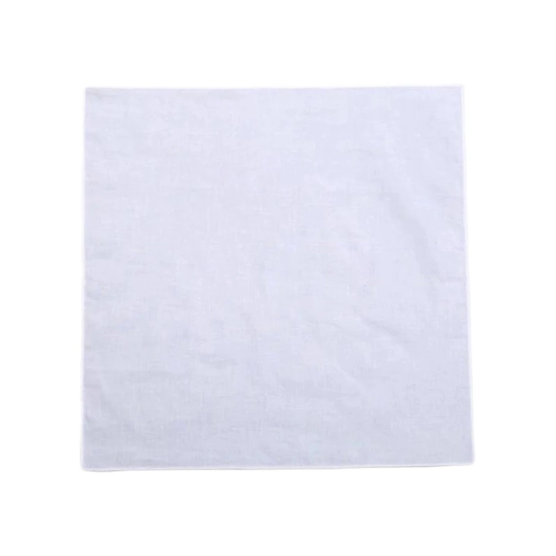 Adult White Handkerchief Cotton Square Super Soft Washable Hanky DIY Accessories Dropship