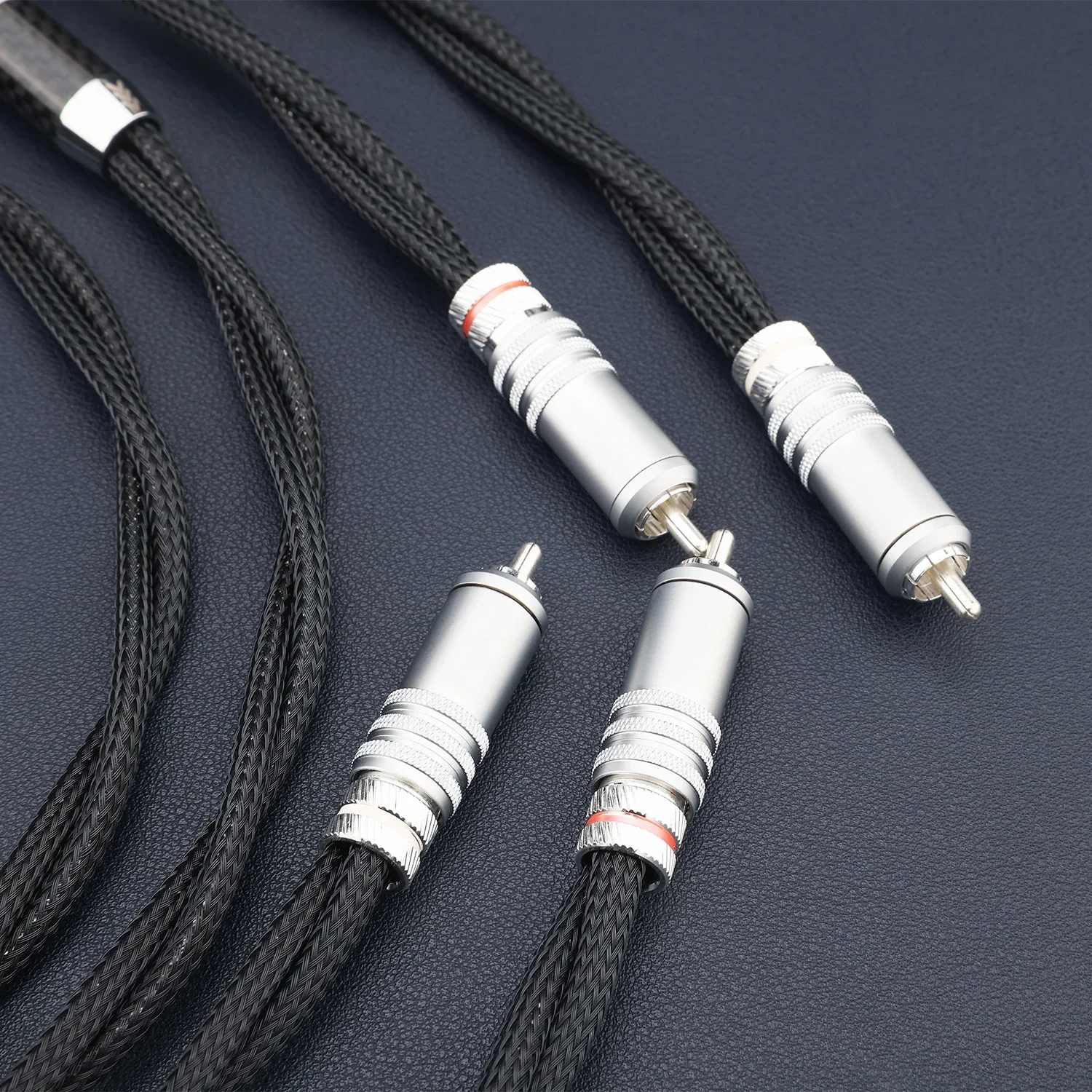 7N OCC Silver Plated 2 RCA Interconnect Cable Rhodium Self Locking Plug HiFi Audiophile Stereo Pair for Amp DAC Preamp