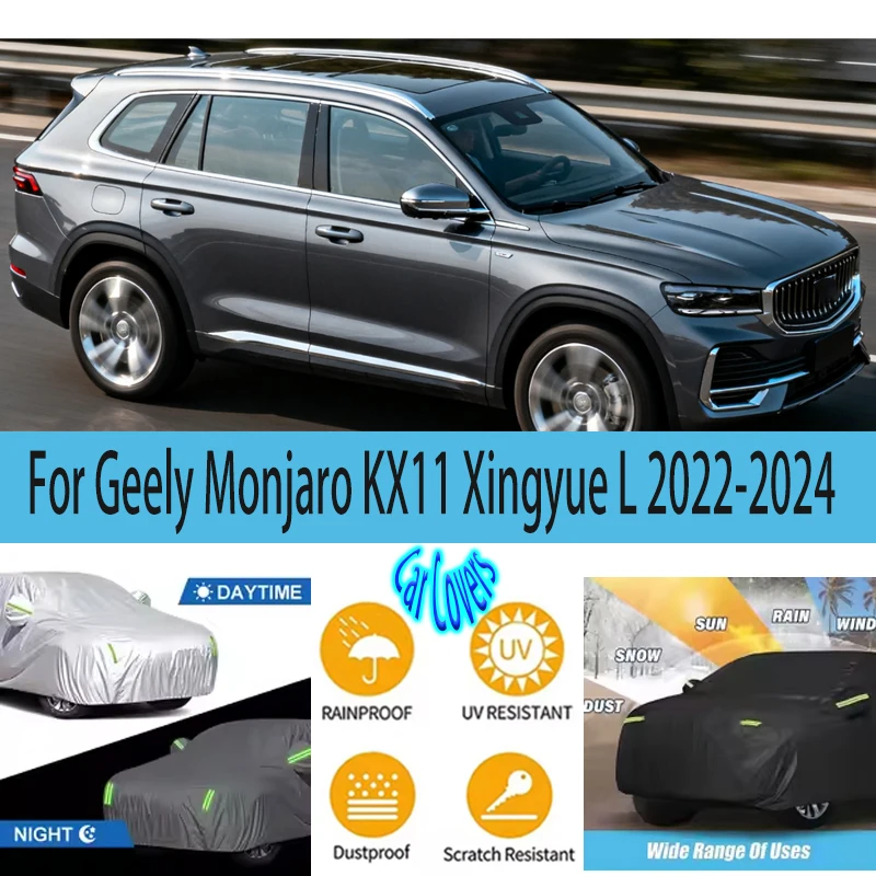 

For Geely Monjaro KX11 Xingyue L 2022-2024 Full Car Covers Outdoor Sun Anti UV Rain Snow Dust Protection Oxford Cloth Accessori