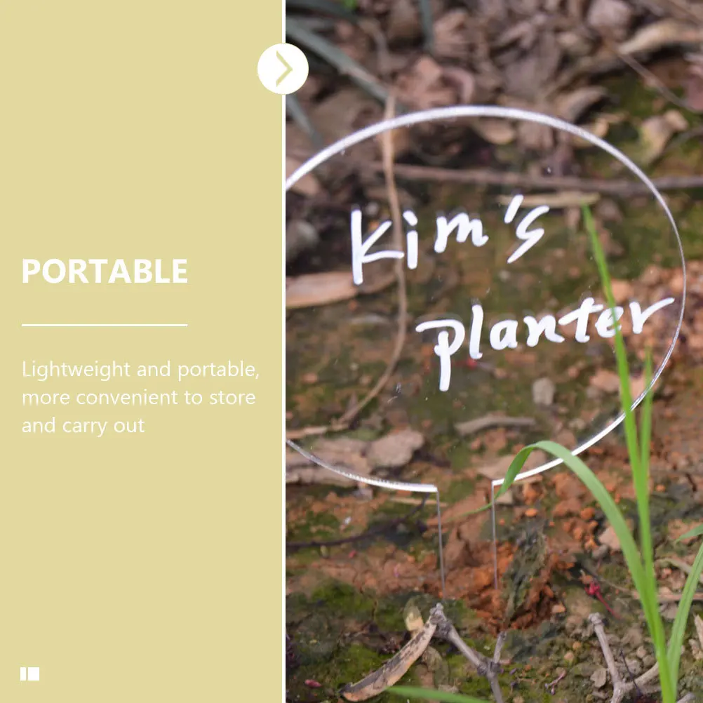 

12pcs Acrylic Plant Markers Reusable Garden Labels Waterproof Nursery Tags For Flower Pots Greenhouse Landscaping With Pen