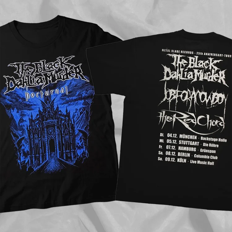 The Black Dahlia Band Murder Nocturnal 2007 Tour Rare Black Double Sided Shirt