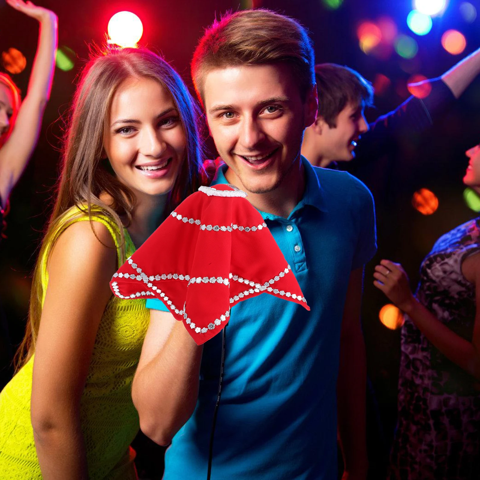

2pcs Rotating Handkerchief For Party Performance Lightweight Dance Handkerchief Stage Masquerade Cosplay Prom Prop Yangko