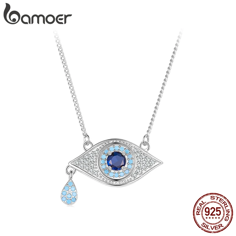 

Ожерелье Bamoer Evil Eye для женщин, стерлинговое серебро 925 пробы, турецкий кулон с голубыми глазами, золотое колье, регулируемое ювелирное изделие для девочек, подарок на вечеринку