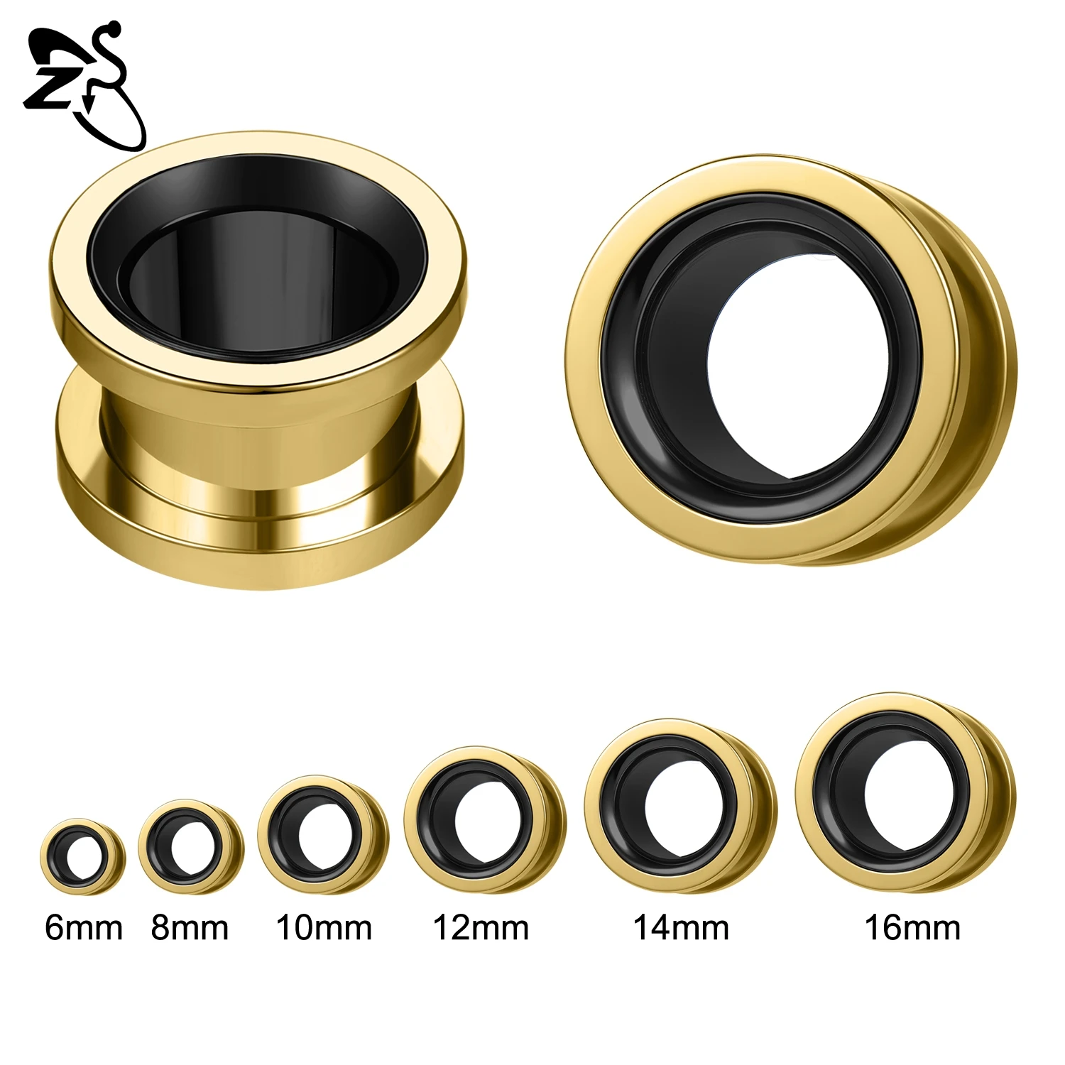 ZS Stainless Steel Ear Plug and Tunnel Set