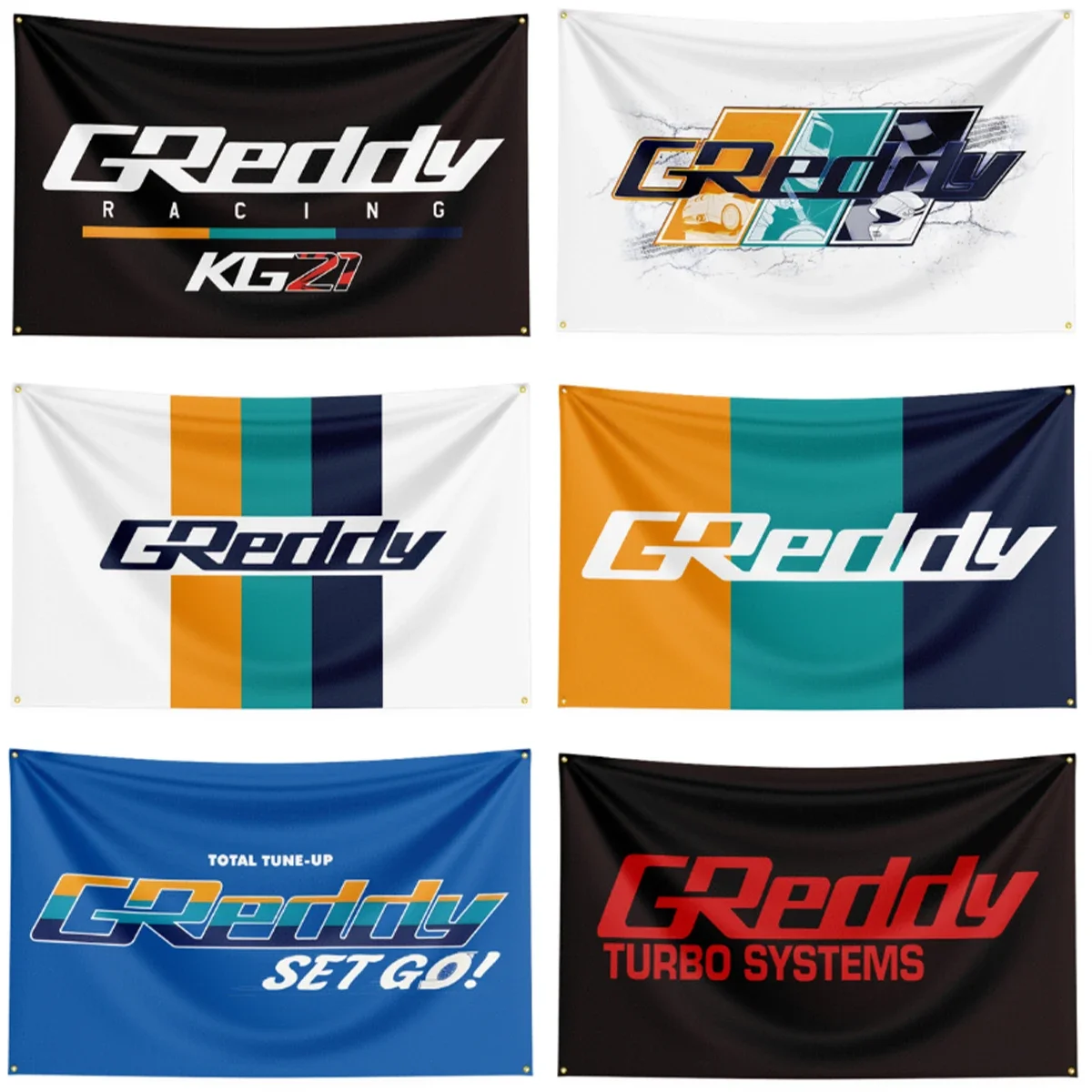 90X150CM 3X5FT Greddy Racing Flag Polyester Printed Car Banner For Decor