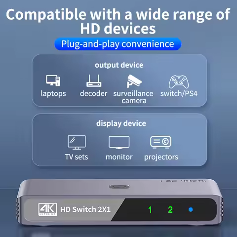 Two-way Switcher HDMI-compatible Splitter 4K 60Hz Bi-Direction 1x2/2x1 HDR Audio Adapter for PS4 TV Box HDMI-compatible Switch