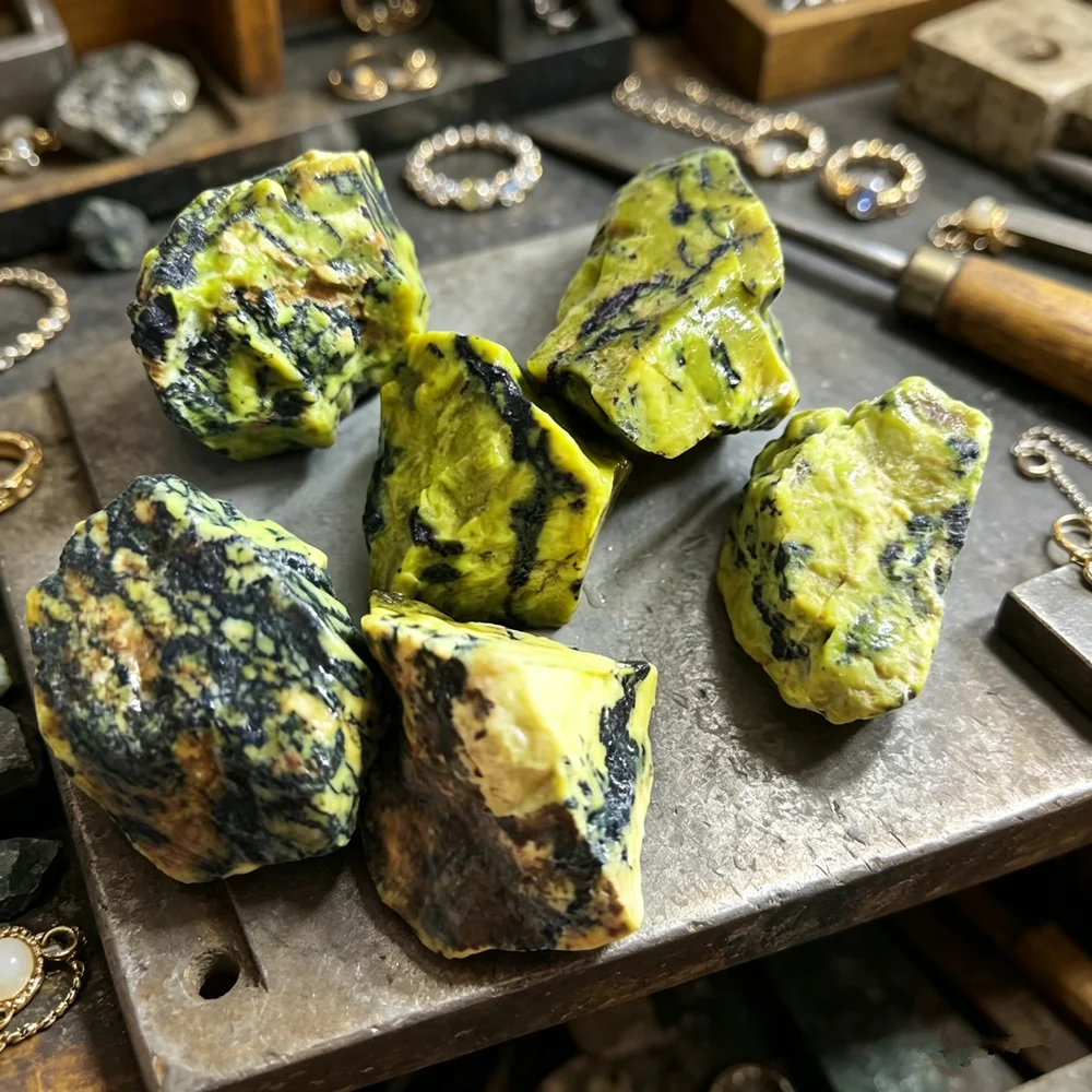 Natural Yellow Turquoise Crystal Stone For Jewelry Making Perfume Diffuser Raw Stone Home Decoration Stone Mineral Specimens