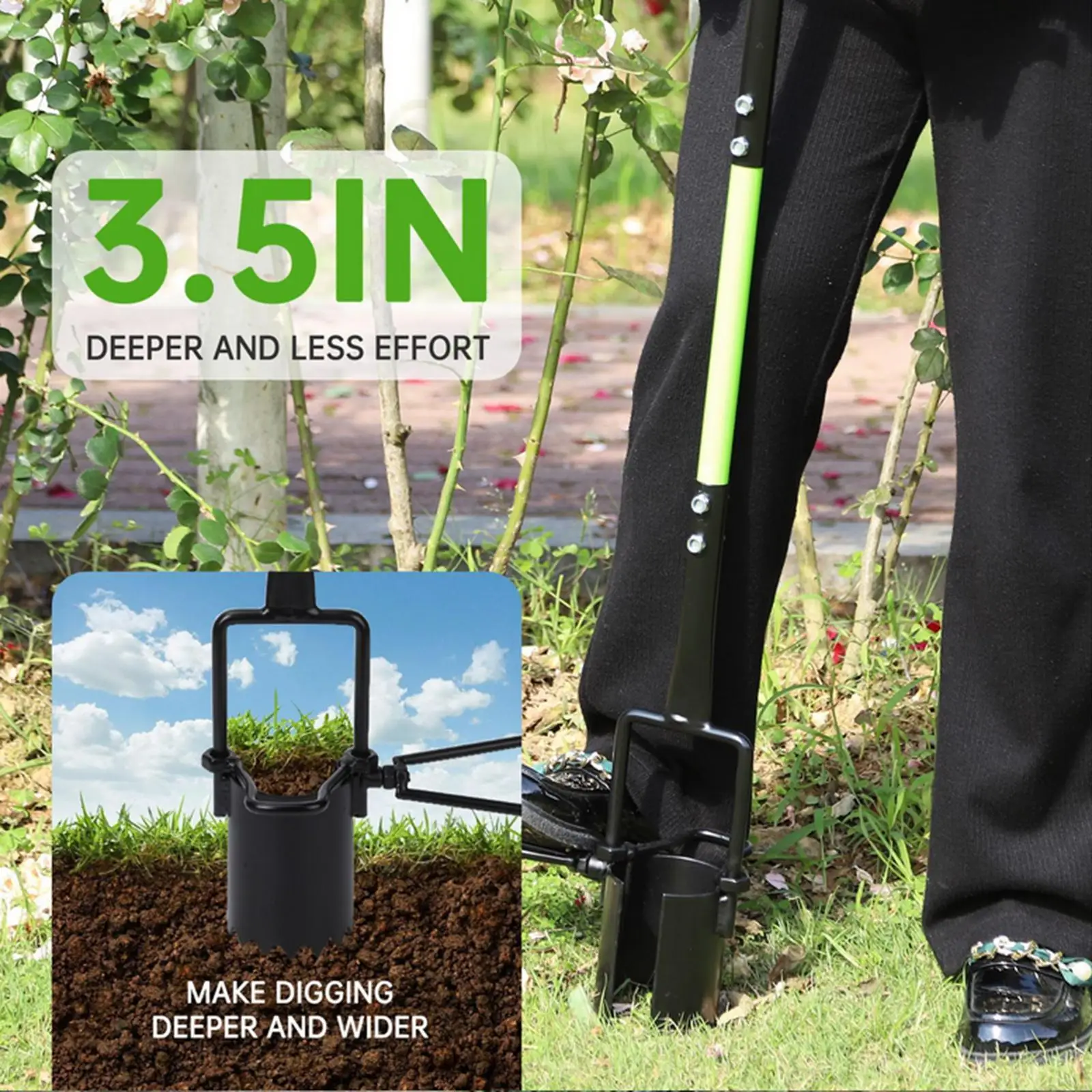 Bulb Planter Tool Heavy Duty Lawn and Garden Tool Long Handled for Digging Holes to Plant Transplanting Vegetables Planting