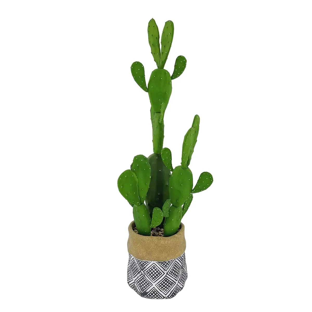 60/70cm Artificial Plant Potted Cactus Succulents Ornaments Large Fake Plants With Stone And Cement Flower Pot Home Decoration