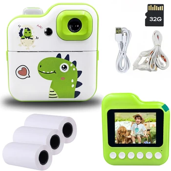 Kids Camera Instant Print Photos 1080P Toddler Mini Digital Video Cameras Toys Gift for Girls Boys Ages 3-12 with 32GB SD Card