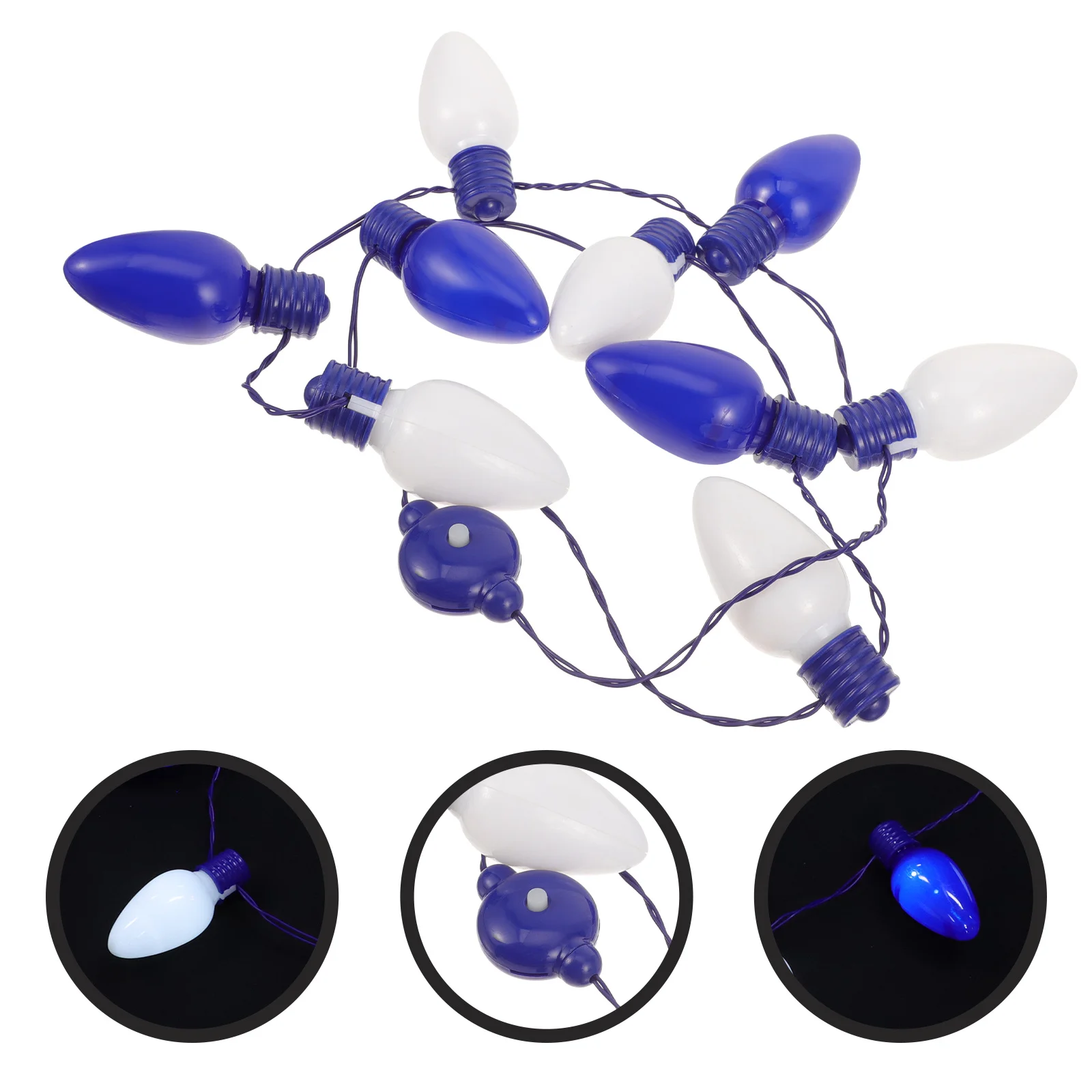 

Led Hanukkah Lamp Bulb Necklace Decorative Light Hanging Lantern Party Favor Holiday Decoration Bright Plastic For