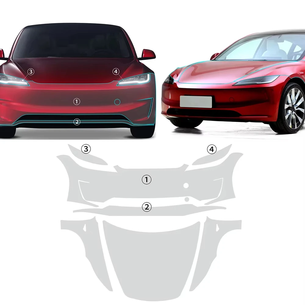 

For Tesla Model Y Juniper 2025 2026 TPU Pre-cut PPF Scratch-resistant Transparent Front Bumper Hood Engine Protective Film