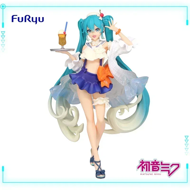 FuRyu Original Genuine Vocaloid Singer Hatsune Miku Exc∞d Creative Figure SweetSweets Macaroon Ver 21cm Model Toy Figures Gifts