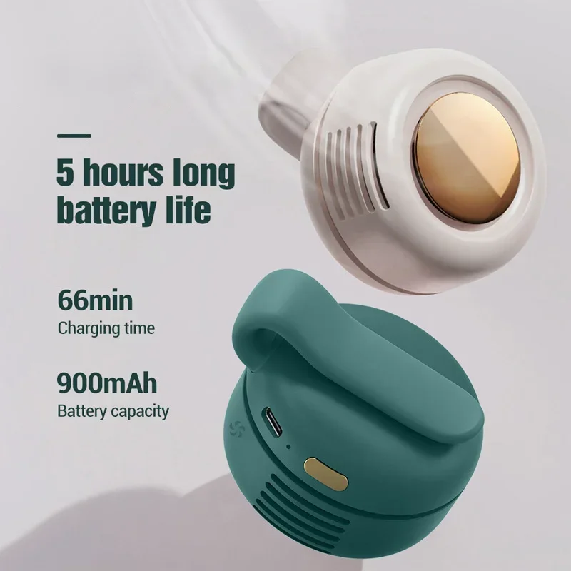 

Карманный подвесной вентилятор для кемпинга на открытом воздухе, портативный бесшумный мини-зажим, подвесной электрический вентилятор на талии, 900 мАч, безлистный вентилятор, зарядка через USB