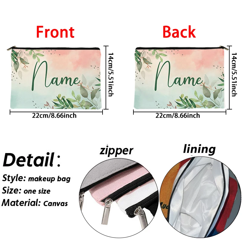Ladies Personalized Cosmetic Bag Fash Simple Fresh Storage Pouch School Teacher Gift Bachelor Party Lady Pencil Case Makeup Bags