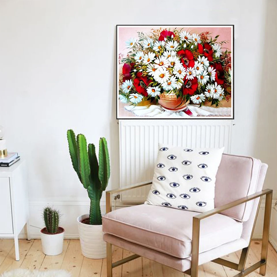 AB Diamond Painting 5D Poppy Rhinestones Embroidery Flower Cross Stitch Kits Mosaic Art Home Decor Full Drill DIY Wall Stickers