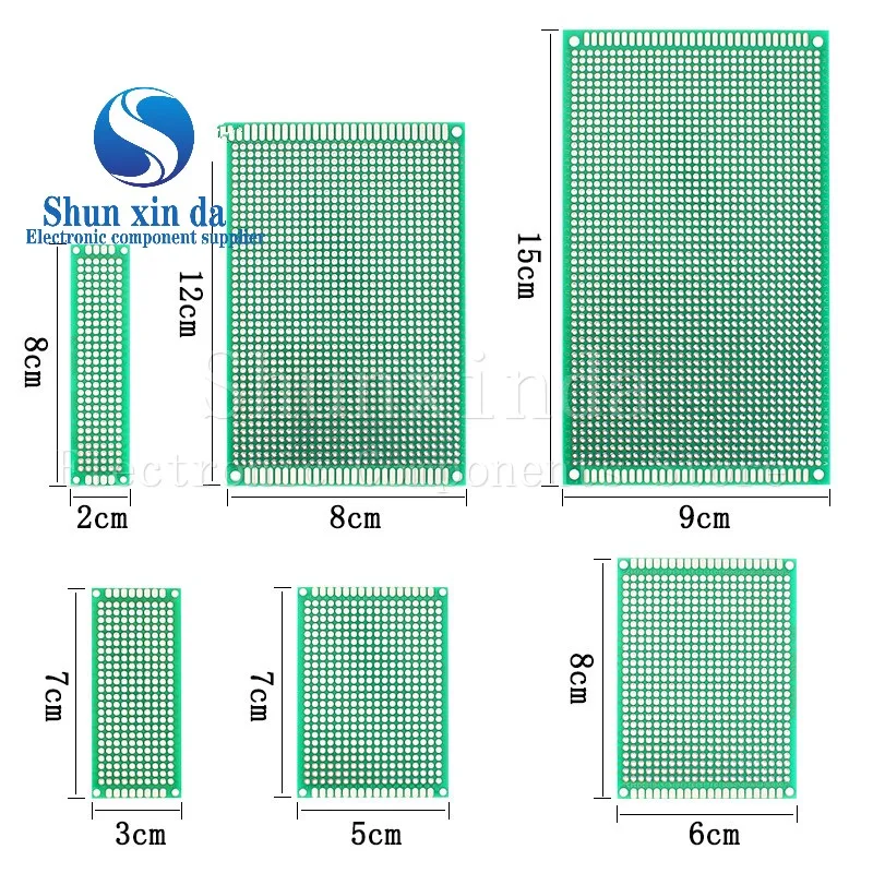 2 peças 2.54mm 2*8 3*7 4*6 5*7 9*15 7*9 cm protótipo pcb de face única diy circuito impresso universal placa pcb protoboard para arduino