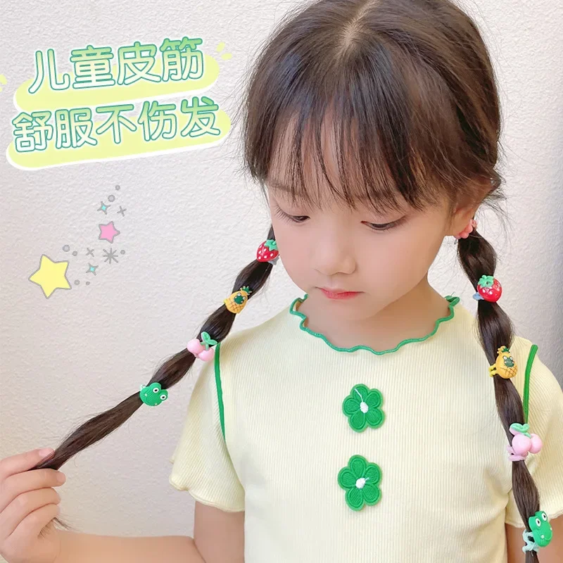 30pcs Hair Accessories for Girls Bands Bandeau Cheveux Scrunchies Elastique Fille Kids Korean Haarband Gift  Rubber Cute Cartoon