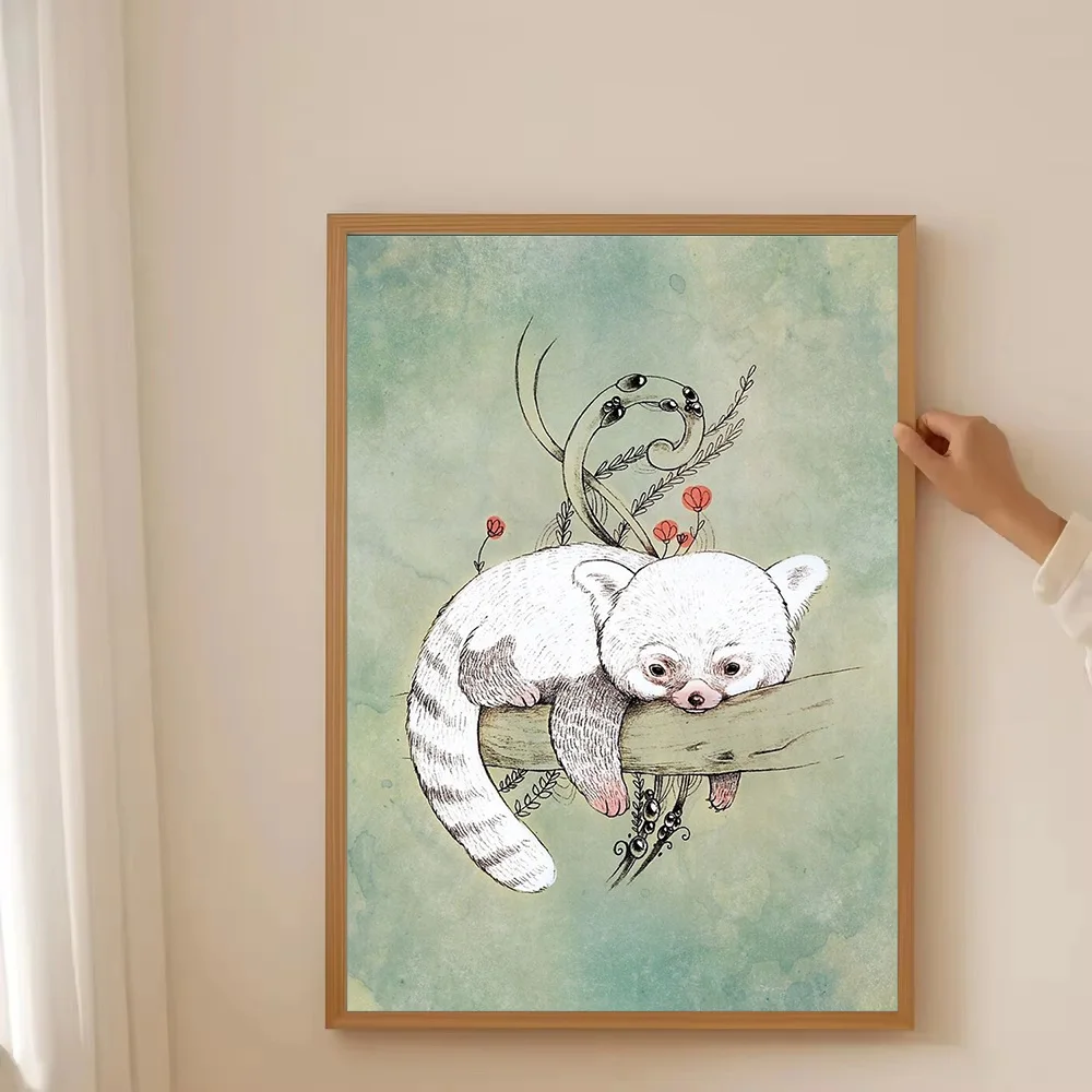 لطيف كوالا الدب جدار الفن قماش طباعة الحيوان المشارك ديكور المنزل غرفة الاطفال ديكور الحضانة الجدار الشنق هدية الفن الحديث