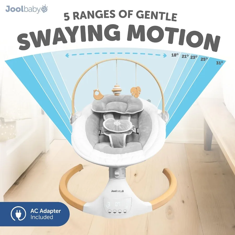 เปลไกวเด็ก Nova Nature สำหรับเด็กแรกเกิด พร้อมของเล่นไม้ธรรมชาติ เครื่องเล่นไฟฟ้า ควบคุมด้วยรีโมท พร้อมเพลงบลูทูธ