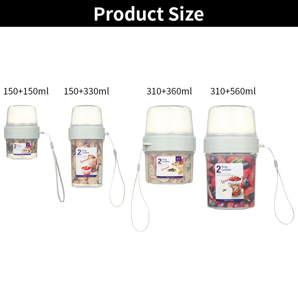 Fresh-keeping Food Container Salad Yogurt Box Container For Cereals Double-layered Portable Travel Storage Jars Kitchen Accessor