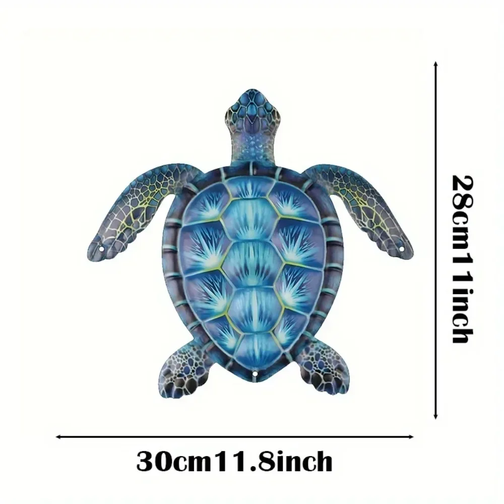 CIFBUY Metal Wall Art Blue Sea Turtle Iron Sculpture Hanging Decor For Home Garden Perfect Gift For Turtle Lovers