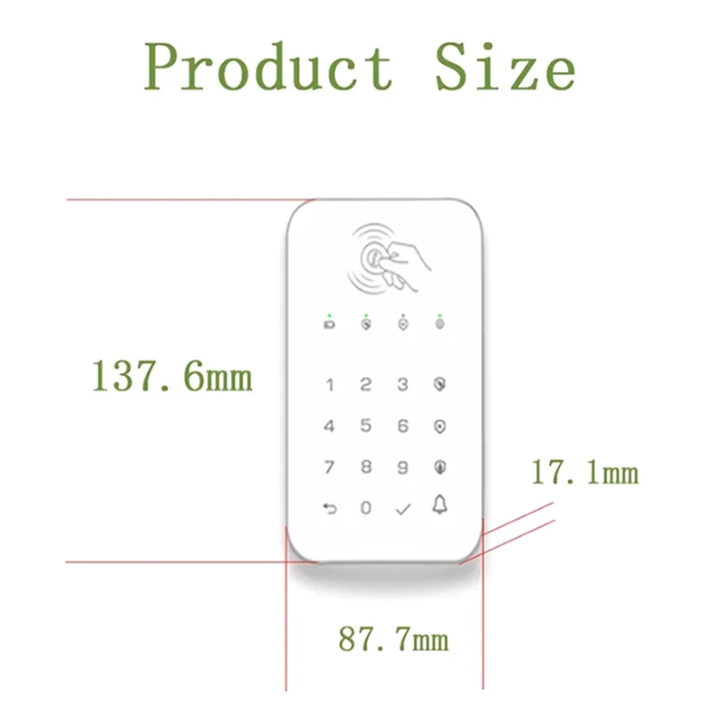 B68A Wireless Touch Keypad Lock 433Mhz Frequency Ev1527 Weapon Code Unlock Security System Code RFID Connected Alarm Center Dura