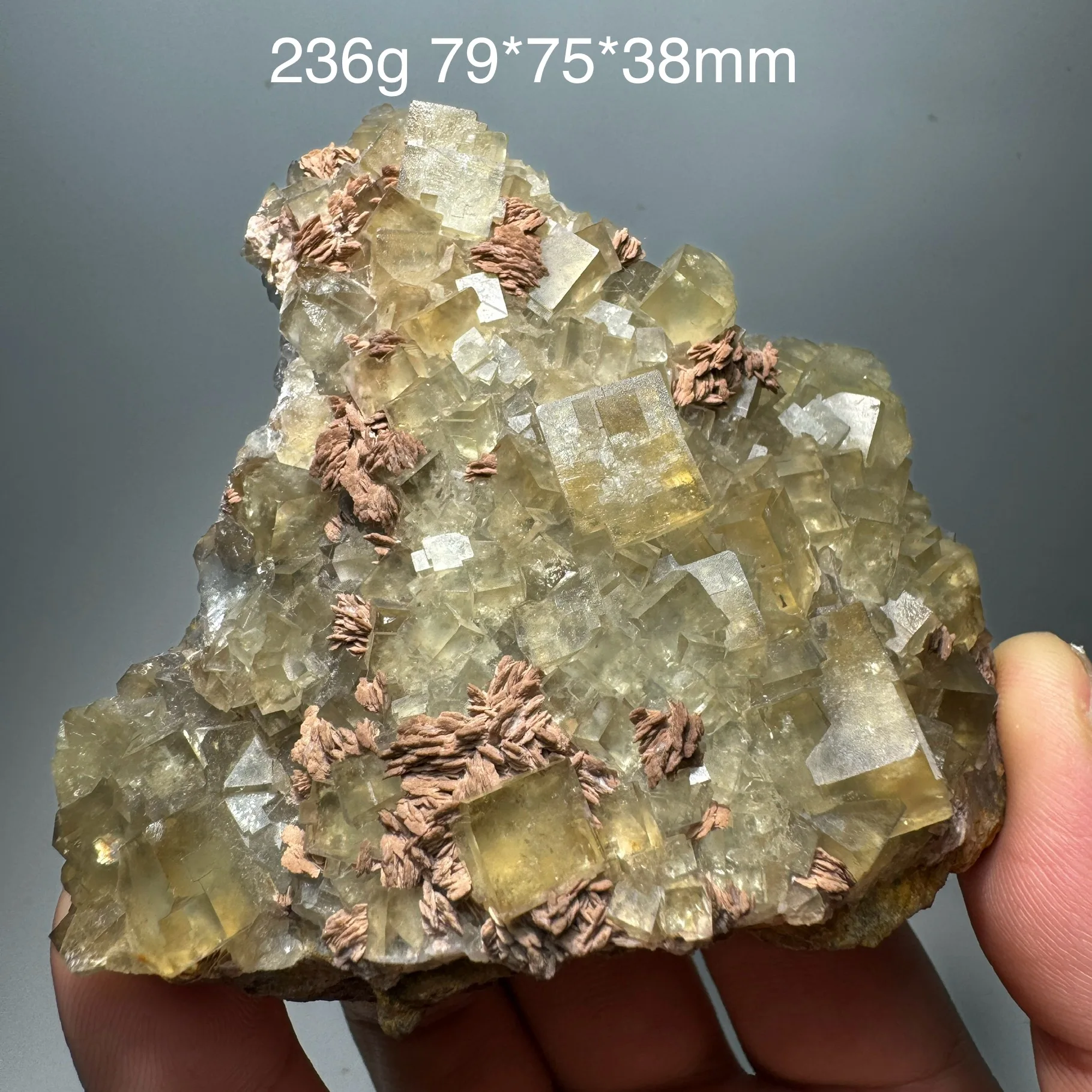 236g Natural BeiJing Yellowing Blue Fluorite Mineral Specimen Rough Rock Crystal Quartz Healing Stone Desk Decor
