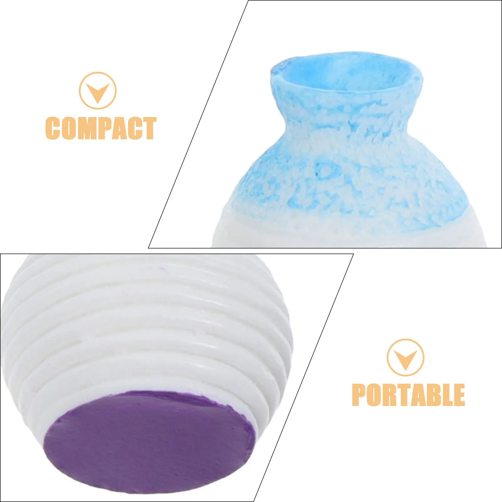 24Pcs Mini Flower Vase Creative Resin Miniature Bud Vase Desktop Decor Tiny Flowerpot for Fairy Garden Micro Landscape