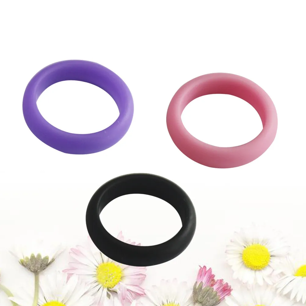 3Pcs Flexible Silicone Rings Comfort Fit Waterproof for Active Lifestyle Gym Running Travel Daily Wear Unisex Size 4