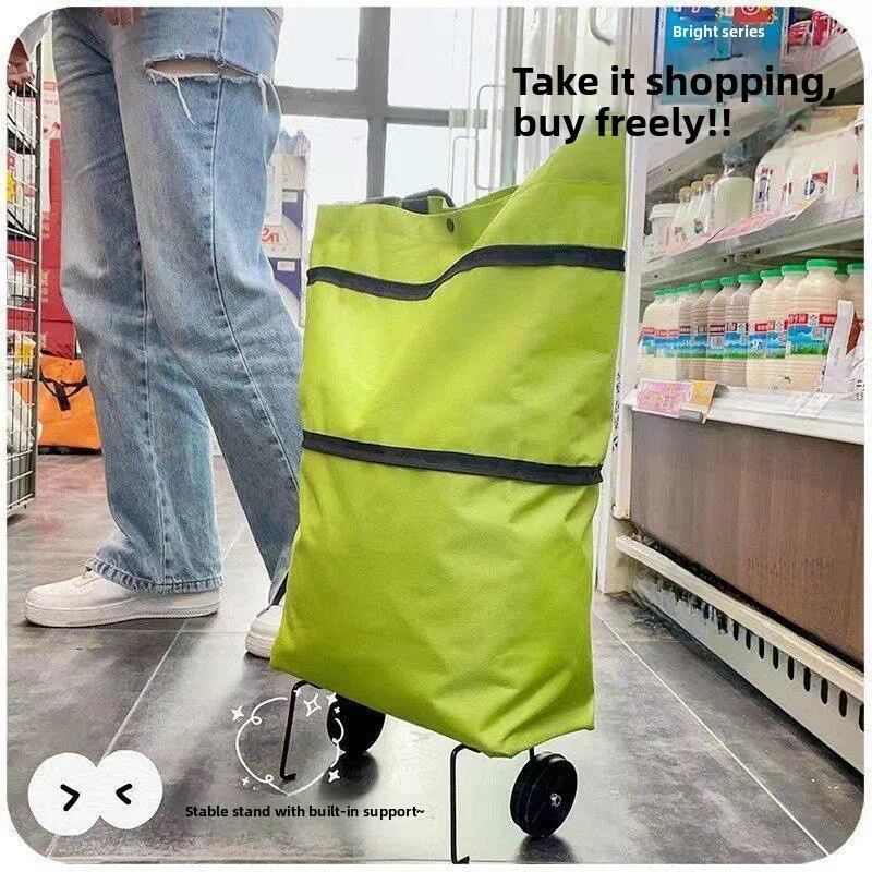Large Capacity Portable Shopping Bag with Wheels Foldable Trolley Carriage for Buying Vegetables And Groceries ABEYINUOR