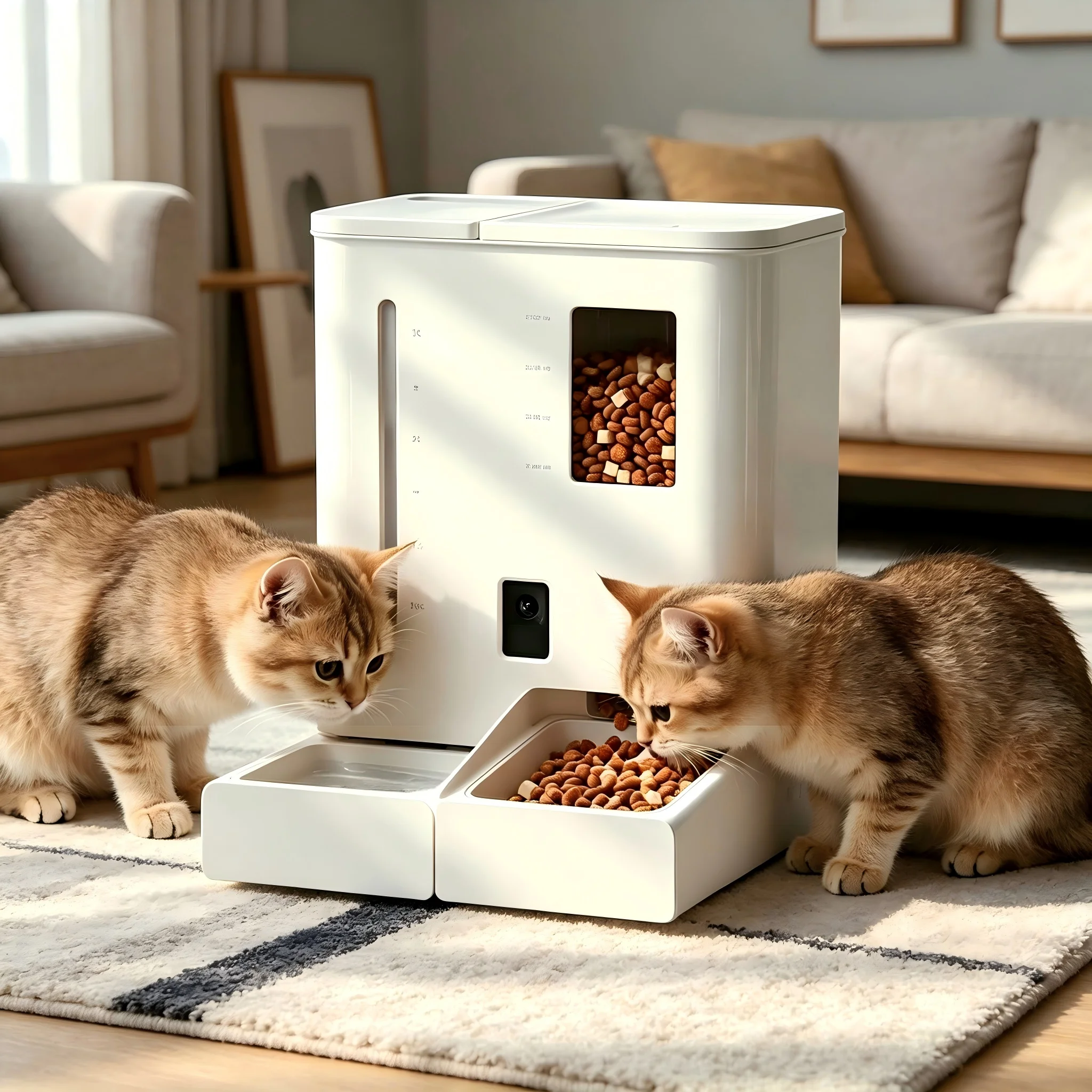 Automatic Pet Feeder 5L Food Storage Bucket + 4L Water Bowl APP Remote Control with HD Camera for Cats and Dogs