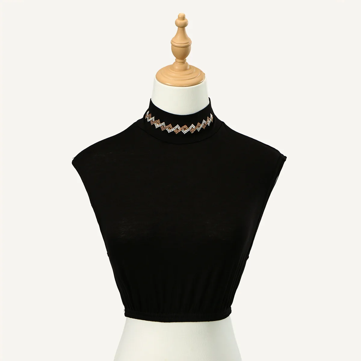 ياقة صناعية من البوليستر المزخرف بحجر الراين من RIMAIRE، ياقة نسائية عصرية ومريحة #4