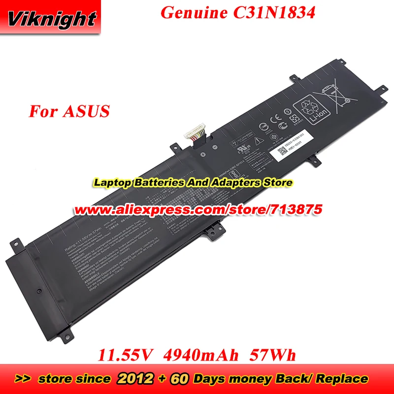 

Оригинальный аккумулятор C31N1834 11,55 В 4940 мАч 57 Втч для ноутбука ASUS ProArt StudioBook 17 H700GV W700G1T W700G2T W700G3P W700G3T W700GV
