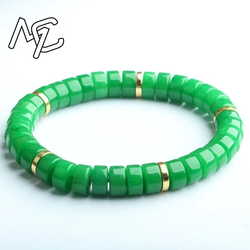 Green Jade Beads DIY Bracelet Luxury Talismans Accessories Carved Gemstone Amulet Designer Bangle Gifts Women Customization