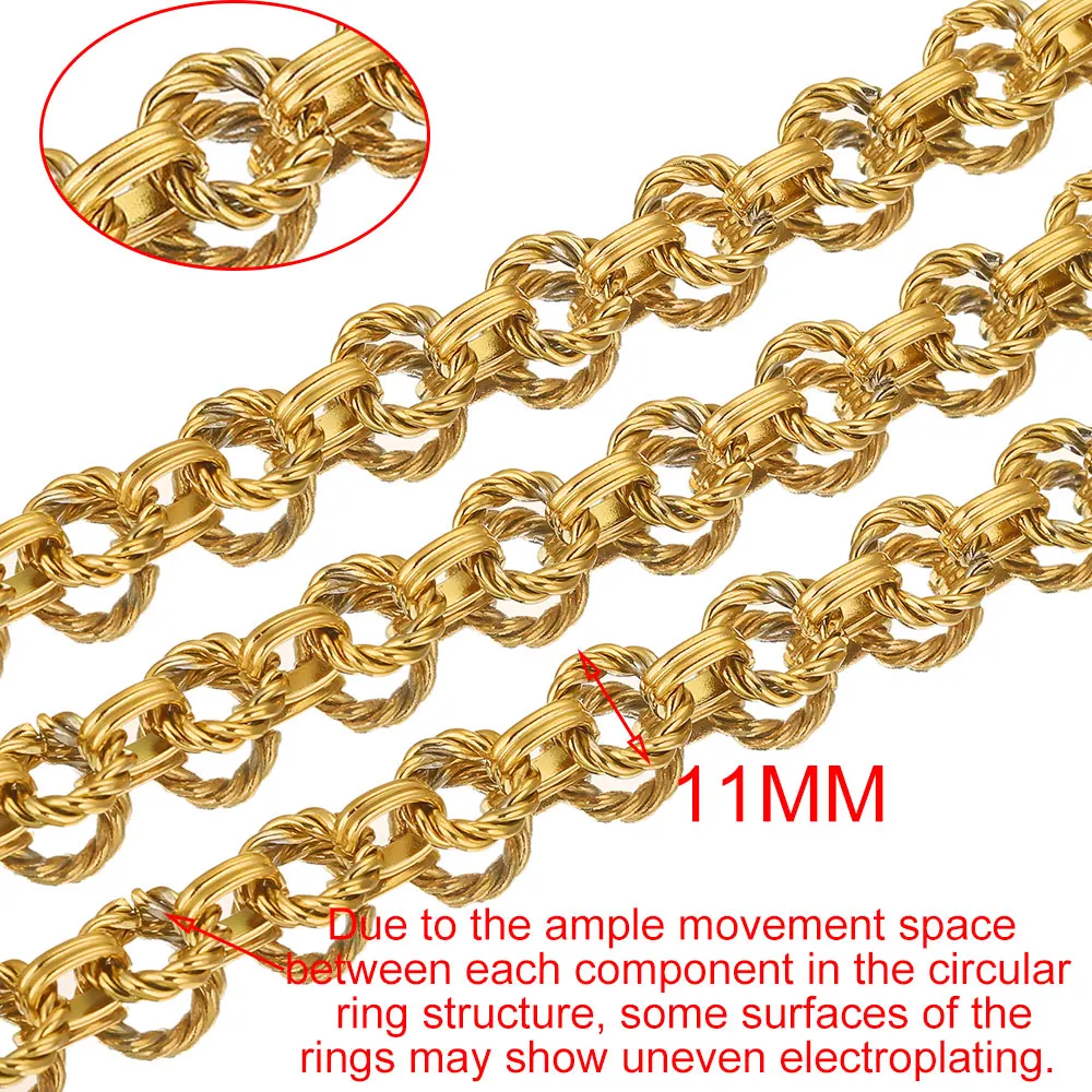 1 Meter Stainless Steel Large Heavy Chain Twist Ring Chunky Hip Hop Punk Link Chains DIY Jewelry Handmade Necklace Bracelet Bag